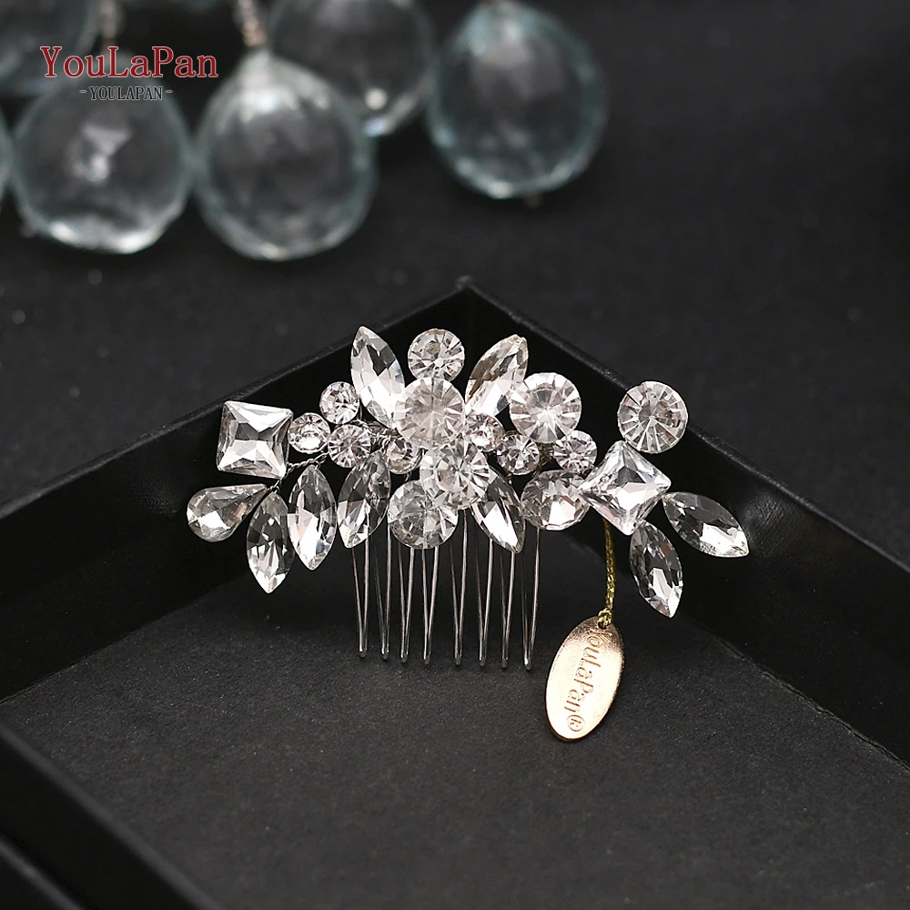 TOPQUEEN HP77 Wedding Tiara Bridal Combs Rhinestone Wedding Headwear Wedding Hair Accessories Bridal Headdress Wedding Hair Comb