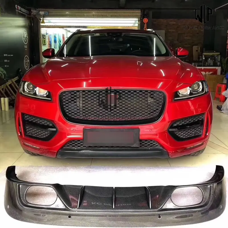 F-PACE высококачественный задний диффузор из углеродного волокна бампер спойлер