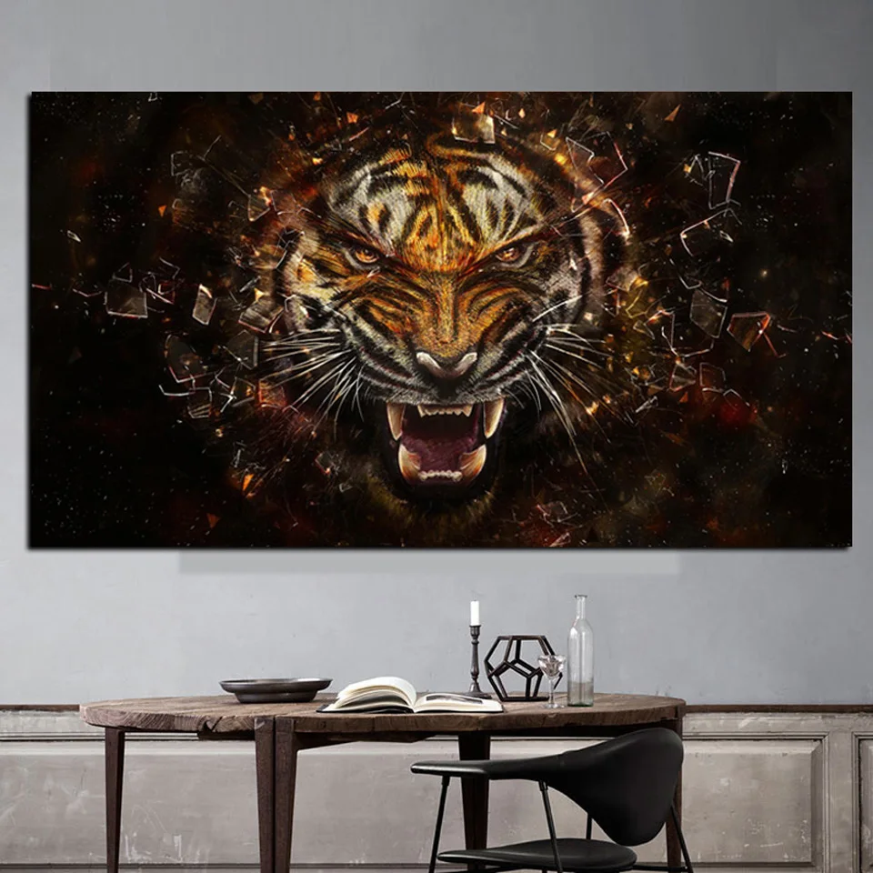 

Diamond Painting Full Drill 5D Tiger Animals Diamond Embroidery Modern Wall Picture for Living Room Poster Sofa Cuadros Decor