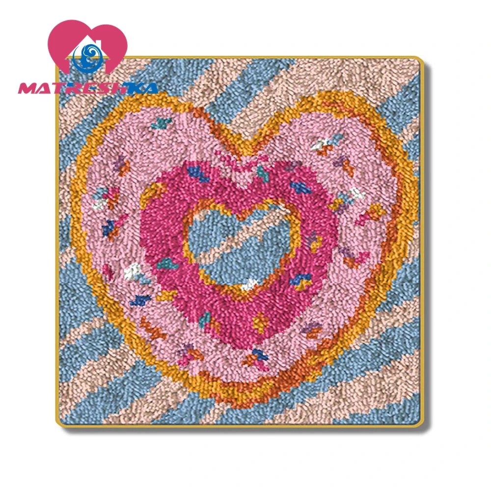 

Love gift carpet embroidery latch hook rug do it yourself ladybugs for needlework diy rugs needlework button package home decor