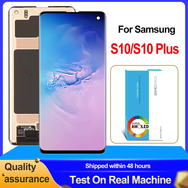 ЖК-дисплей Super AMOLED для Samsung Galaxy S10/G973/G973F/S10 Plus/G975/G975F сенсорный экран с дигитайзером