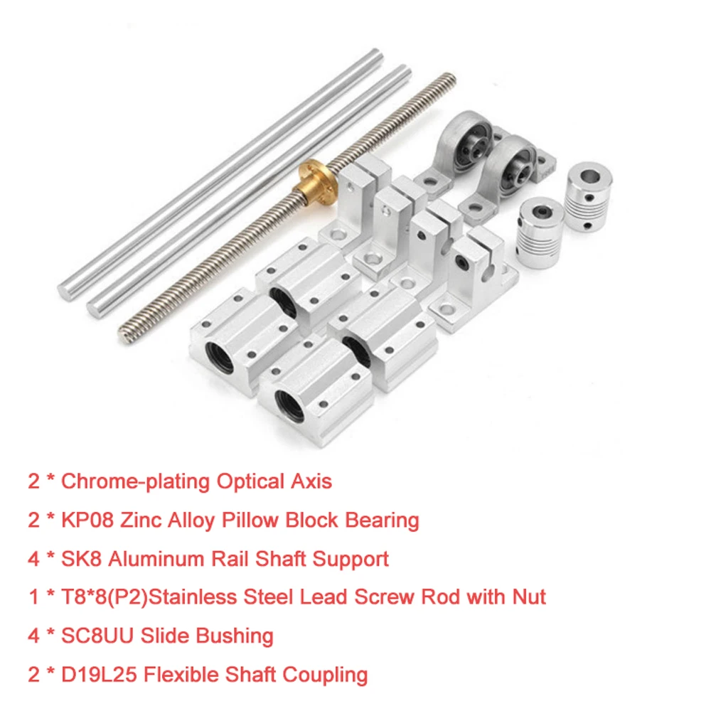 Набор направляющих для скольжения 15 шт. 400 мм корпуса подшипников оптических осей