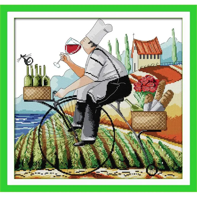 Enjoy Life Series Character Pattern Count Cross Stitch Set 14ct 11ct Needlework Embroidery Kit Home Decoration Painting | Дом и сад