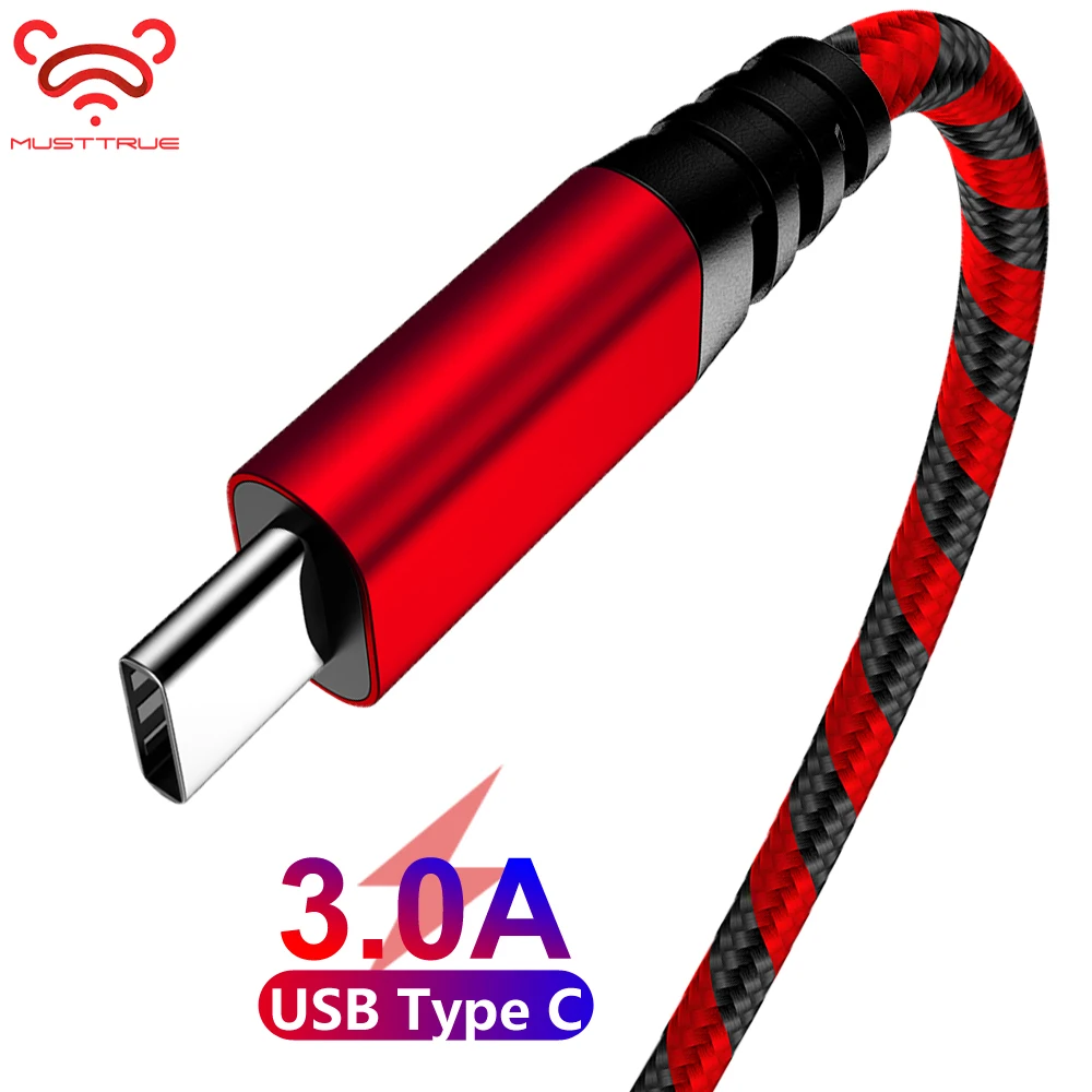 MUSTTRUE USB кабель Тип c для mi note 10 samsung a50 cabo usb tipo xiaomi a2 C Type передачи данных|Кабели