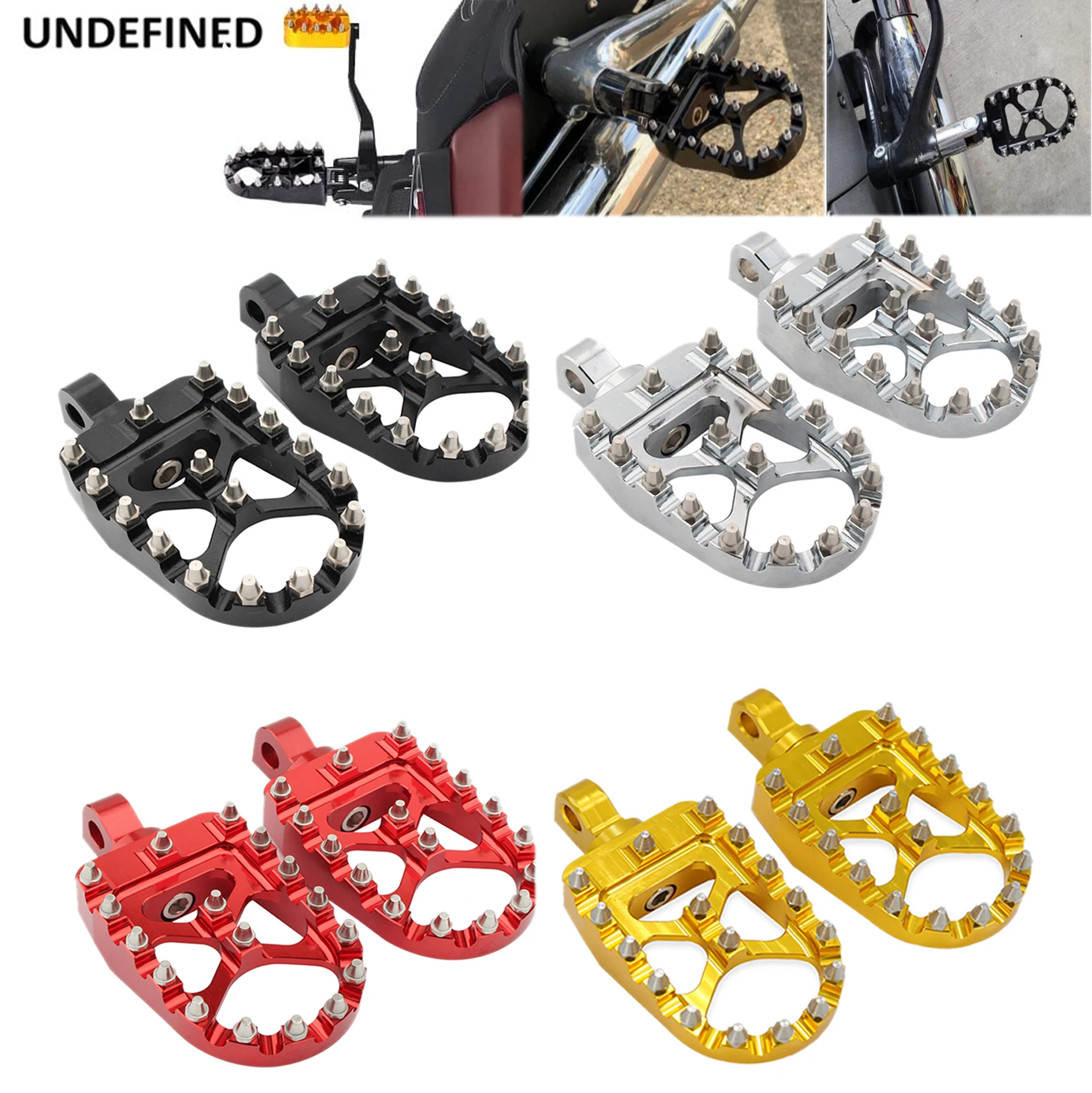 

MX Wide Foot Pegs Front Rear Footrests for Harley Touring Electra Road Glide Softail Fatboy Street Bob Dyna Sportster Iron 883
