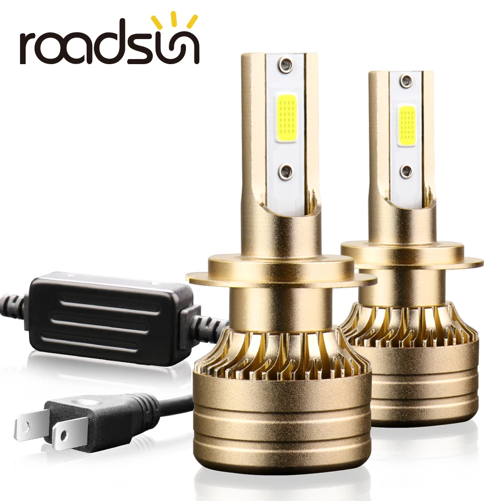 

roadsun H4 H7 LED Car Headlight bulbs H1 H11 Led 9005 HB3 lampada 9006 HB4 12V 12000LM 6000K White COB Chips Auto Fog Lights Kit