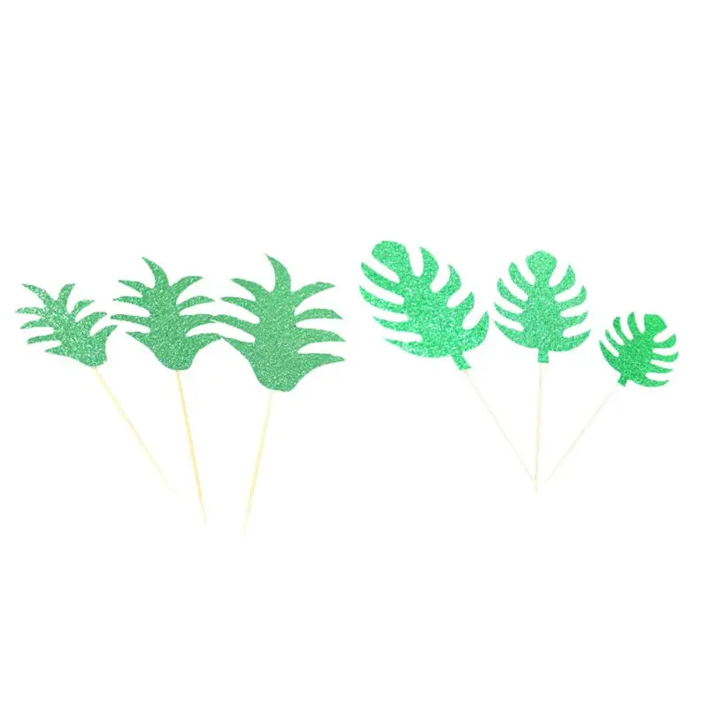 3 шт. ананасовые листья торты Пальмовые Листья кексы вечерние украшения для торта
