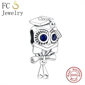 FC ювелирные изделия подходят оригинальный бренд браслет Шарм серебро 925 пробы голубая сова Выпускной бант прокрутка морская доска шляпа бисер