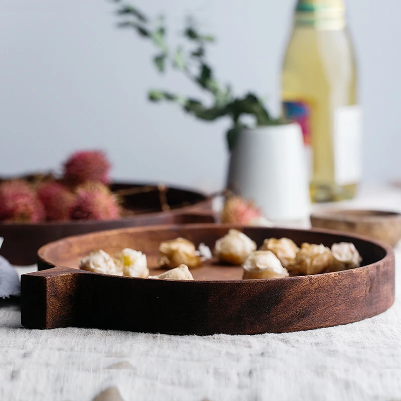 Деревянный поднос с ручкой из манго домашний деревянный для чайного столика в