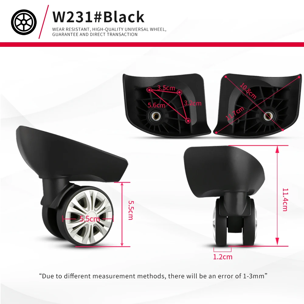 DILONG W231 Password luggage wheel trolley case accessories universal replacement suitcase password box repair wheels roller