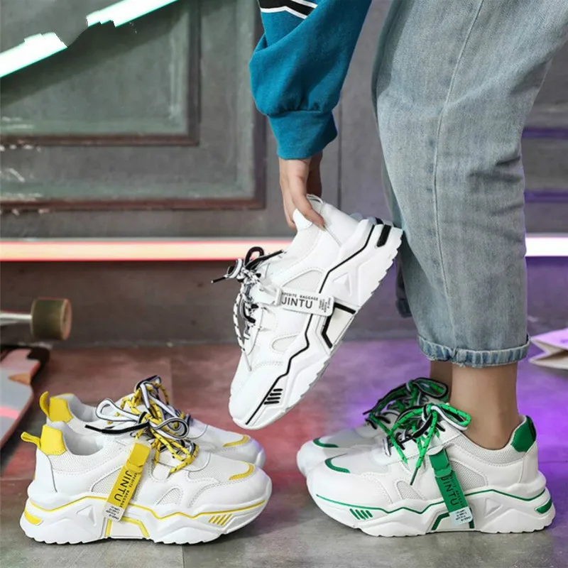 Женские массивные кроссовки на платформе повседневная Вулканизированная