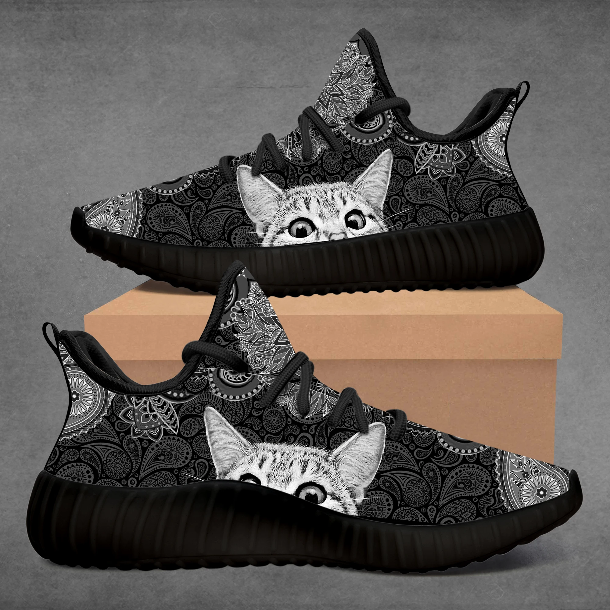 

To Map Custom Beautiful Cat Sports Zapatos Hombre Shoes
