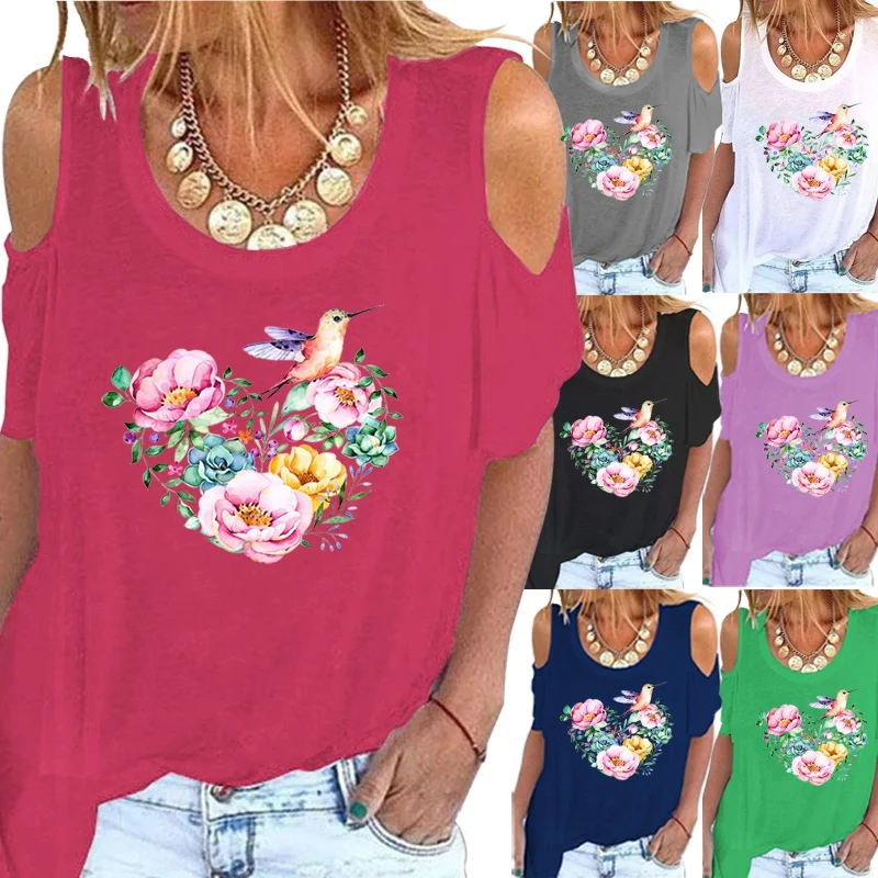 

Женская летняя футболка с круглым вырезом и коротким рукавом