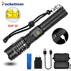 POCKETMAN фонасветильник xhp50.2, самый мощный фонарик 18650, usb фонарь xhp50 фонарь 18650, охотничий фонарь, светильник рь