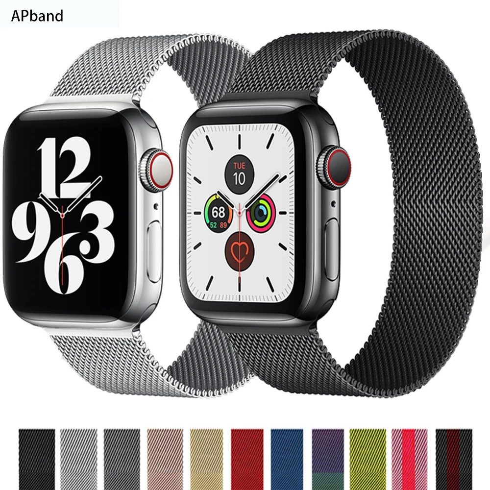 Ремешок для Apple watch band 44 мм 40 iWatch 42 38 металлический браслет из нержавеющей стали с