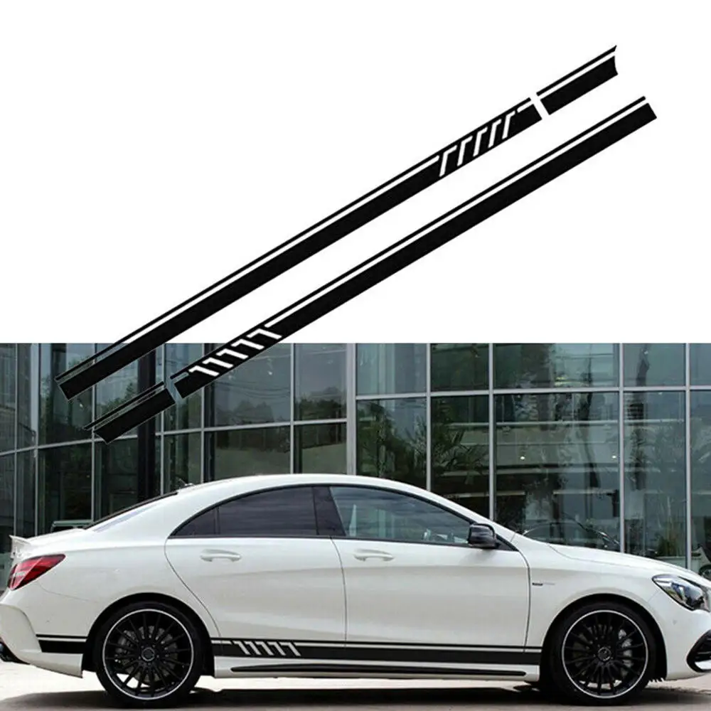 

2pcs Auto Car Side Body Racing Long Stripe Vinyl Decals Decoration Sticker Racing Stripe Vinyl Body Sticker