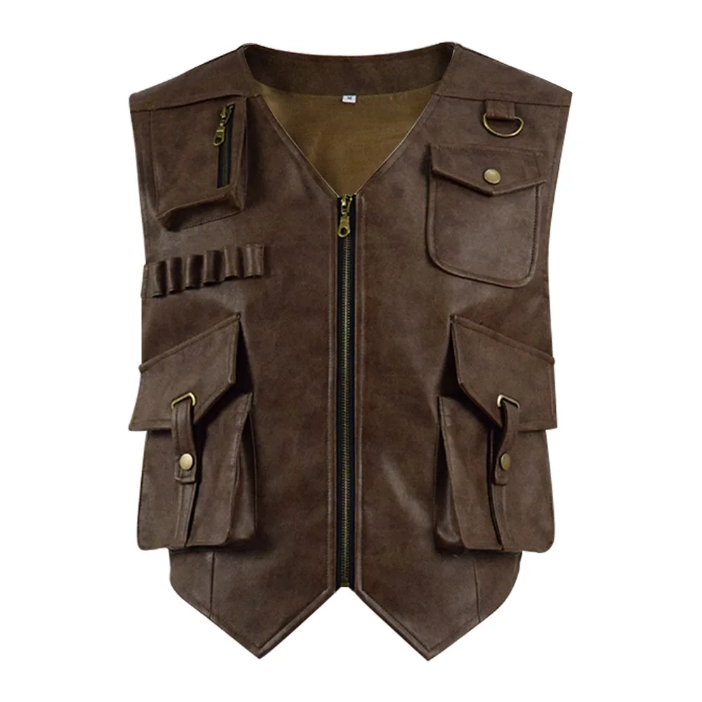 

Cossky Owen Grady косплей костюм, PU охотничий жилет, мужская куртка из Юрского периода для Хэллоуина