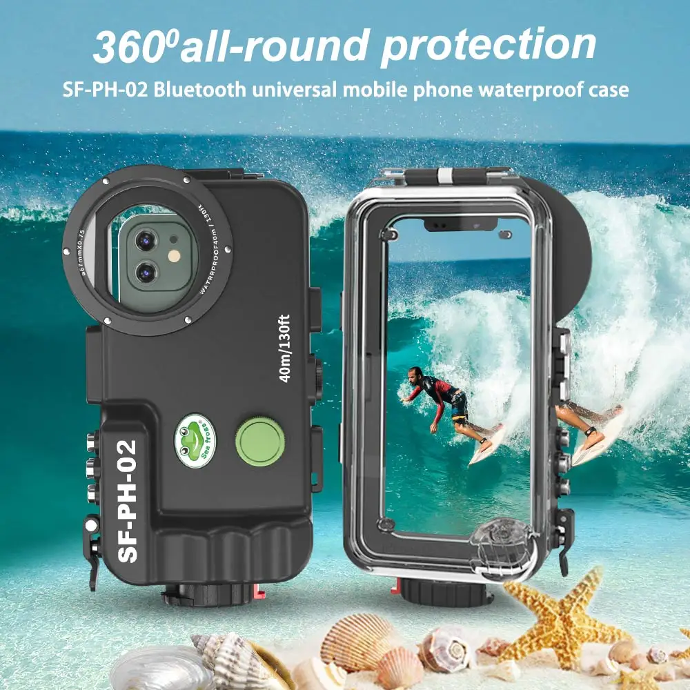 Водонепроницаемый корпус Seafrogs профессиональный чехол для дайвинга iPhone 12 //