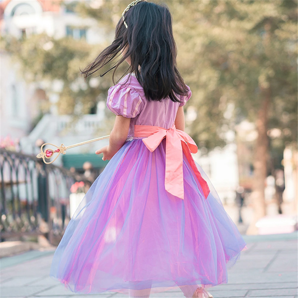

Disguise Girl Carnival Dress Rapunzel Halloween Costume Child Tangled Dress Up Floral Girls Christmas Dress Tulle Tutu Ball Gown