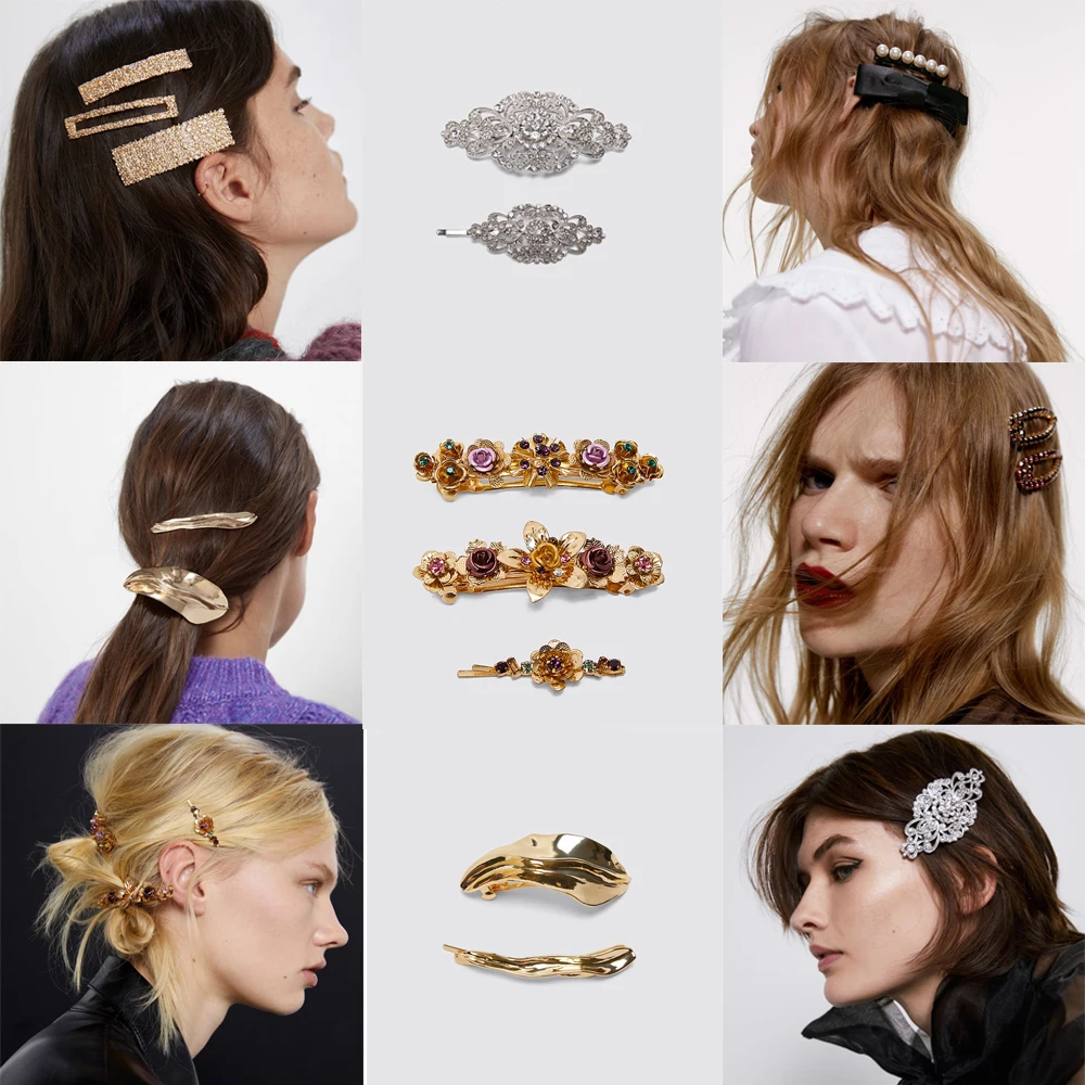 Женские заколки для волос ZA элегантные Винтажные с искусственным жемчугом и