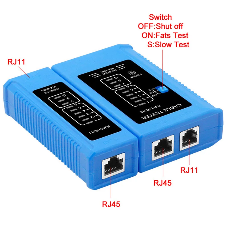 Кабельный тестер RJ45 RJ11 RJ12 CAT5 UTP LAN профессиональный детектор сетевых кабелей |
