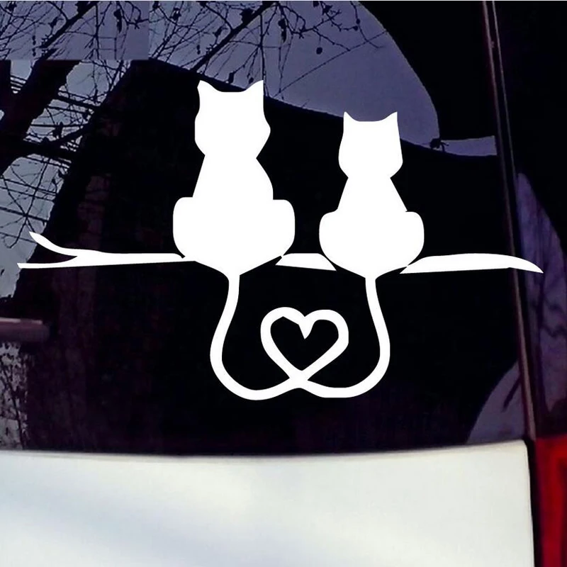 

BEMOST Car Stickers Two little cats in love Motorcycle Car Styling Decals Auto Accessories 17.8*10.8cm Suitable for full body