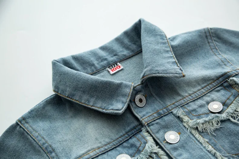 осенняя зимняя курткаджинсовая куртка для девочкипальто девочкидетская