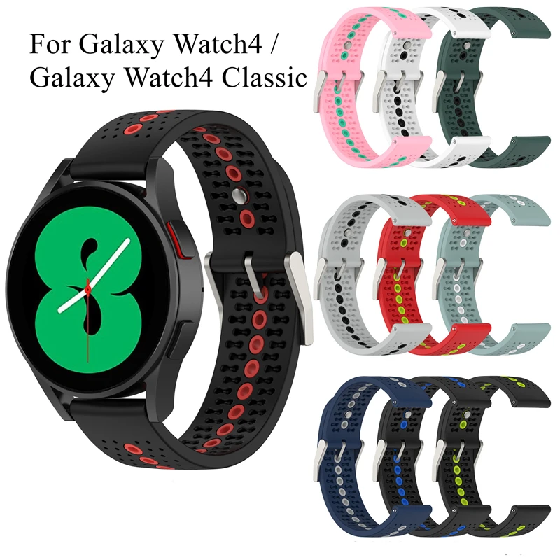 

Ремешок дышащий для Samsung Galaxy Watch 4 40 мм 44 мм, силиконовый спортивный браслет для Galaxy Watch 4 Classic 46 мм 42 мм