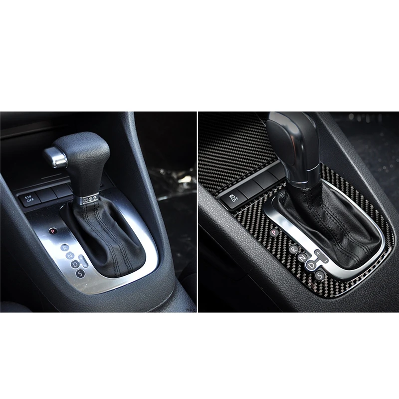 

Car styling Carbon Fiber Car Gear panel Cover Protector Trim Cover Sticker For Volkswagen VW Golf 6 MK6 GTI 2008-2012