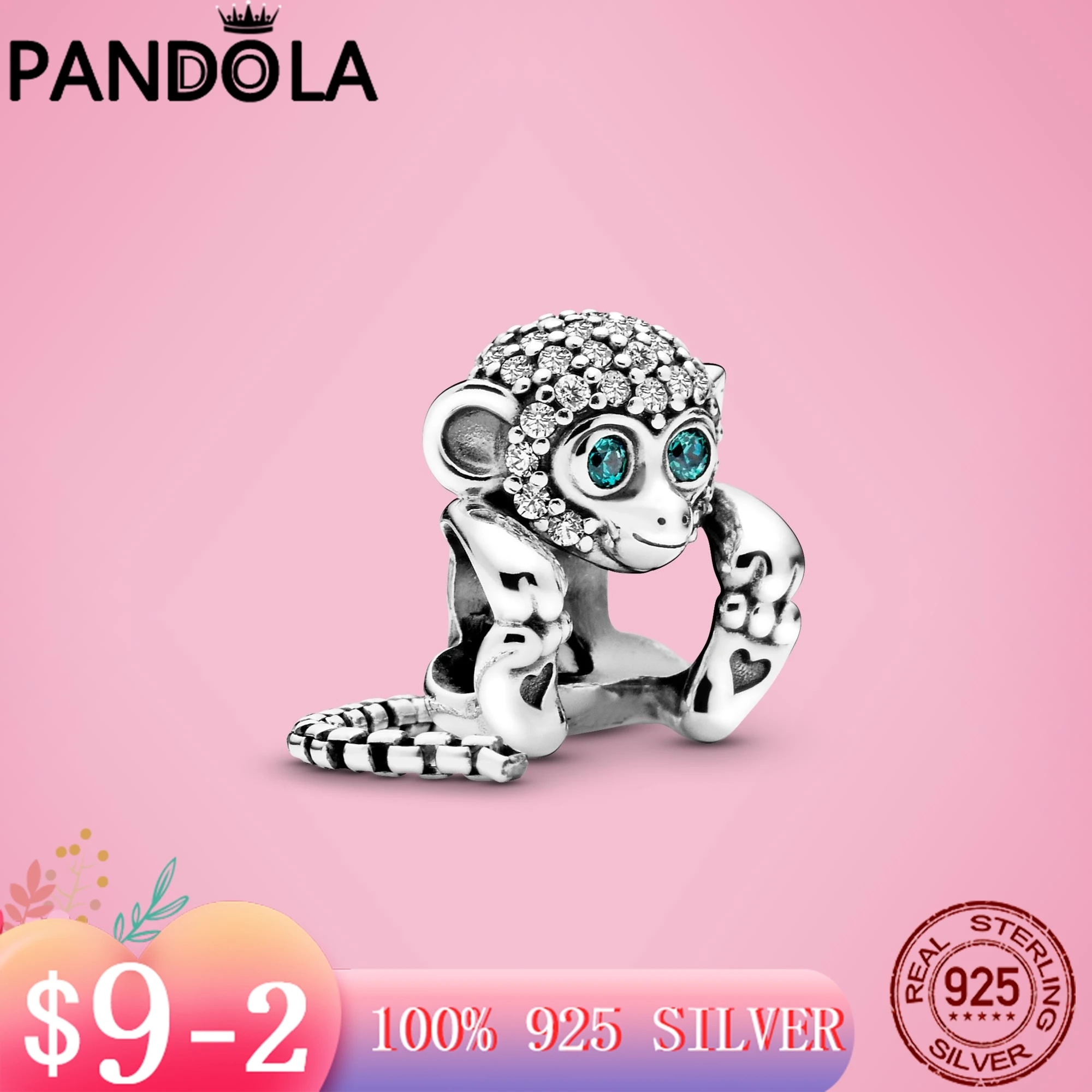 

Новинка 100%, подвески из серебра, с ПАВЕ, оригинальные браслеты Pandora, серебряные ювелирные изделия 925