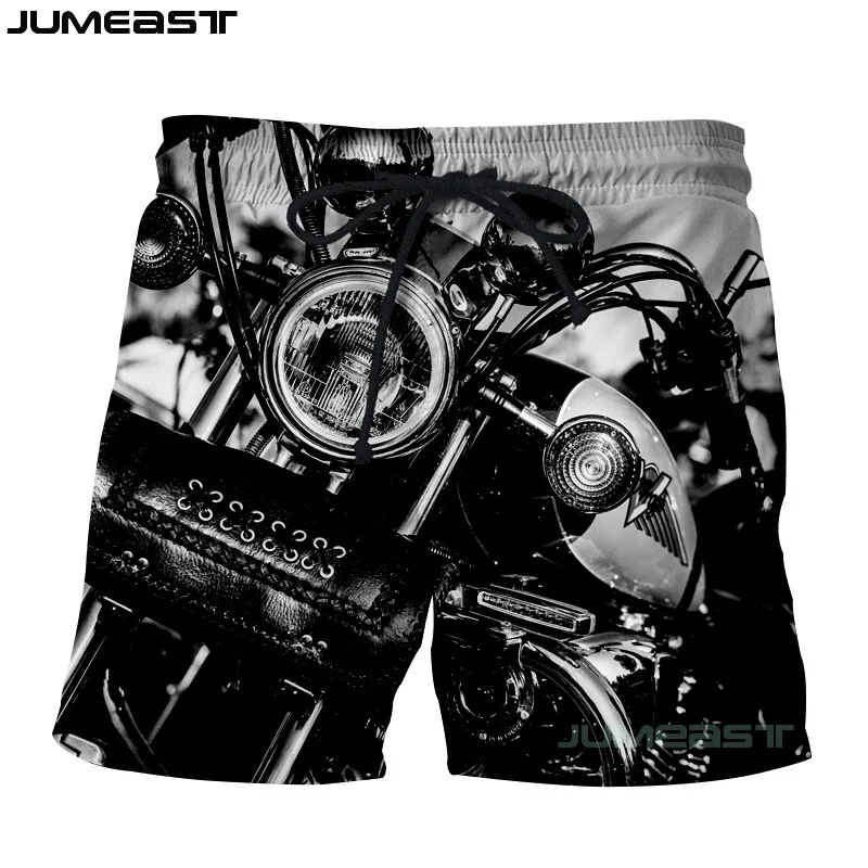 Jumeast Men Women 3D Cool Motorcycle Oversized Streetwear Board Shorts Fashion Summer Beach Casual Sweatpants Short Pants