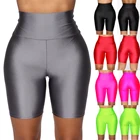 Шорты женские спортивные с завышенной талией, однотонные базовые эластичные облегающие короткие штаны, для спортзала и велоспорта, лето 2020