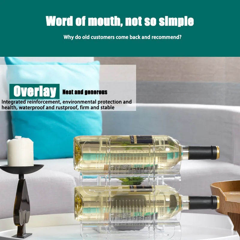 Пластиковая Самостоятельная Винная стойка Штабелируемый органайзер для