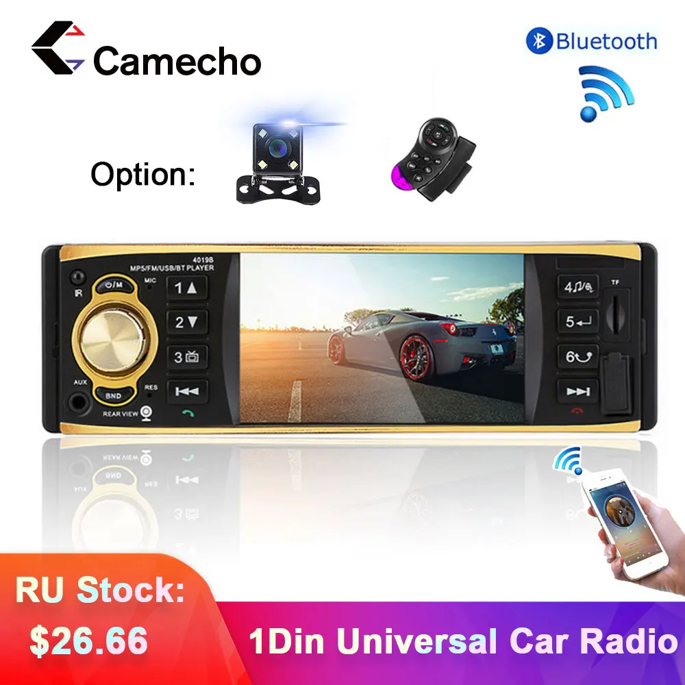Автомагнитола Camecho 4022D 1 din FM радио автомобильный аудиоплеер 4 дюйма Bluetooth
