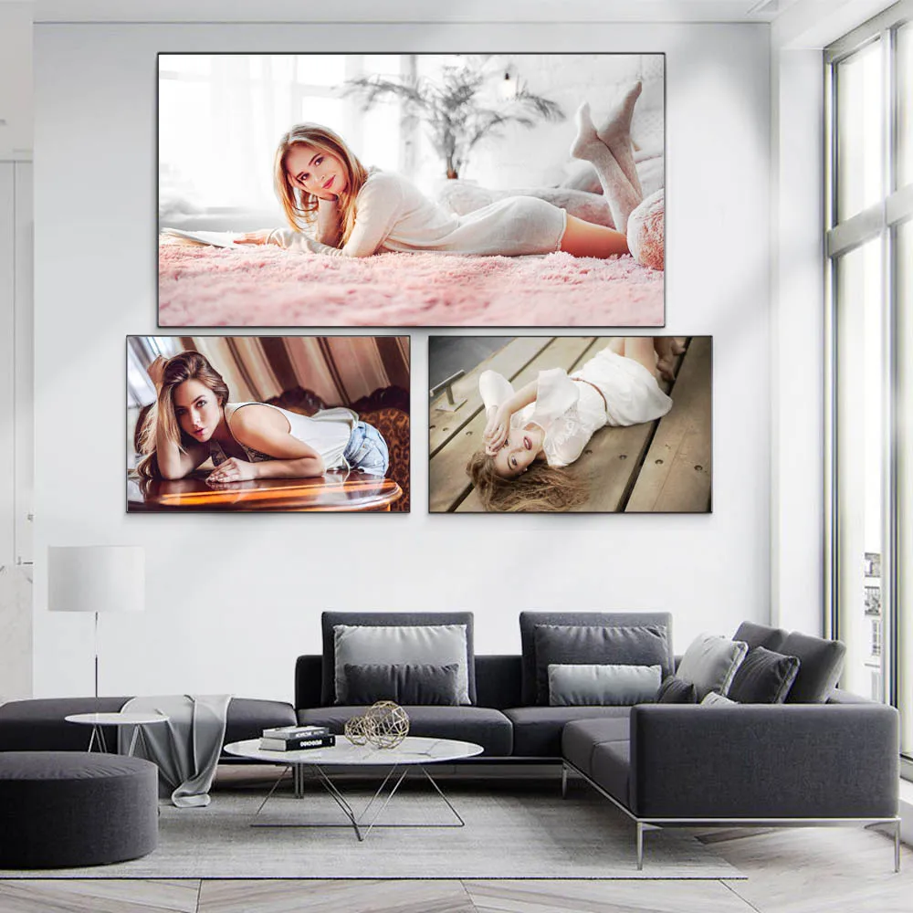 

Nordic figure oil painting goddess art on carpet canvas living room corridor office home decoration mural