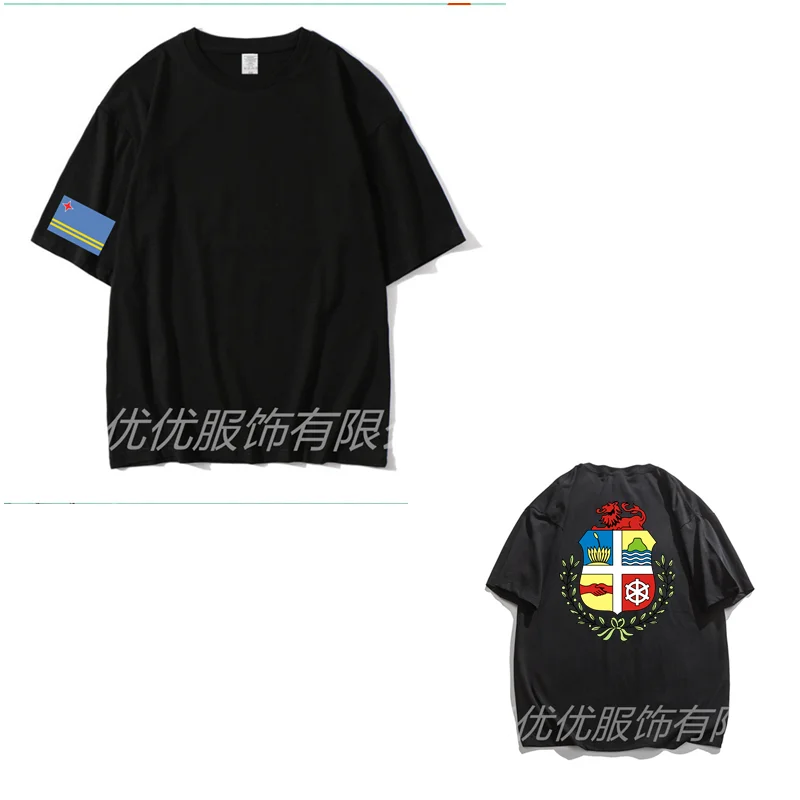 

ARUBA 100% Cotton t shirt Men Women free custom made name number black white logo aw clothes tees ABW country t-shirt tops