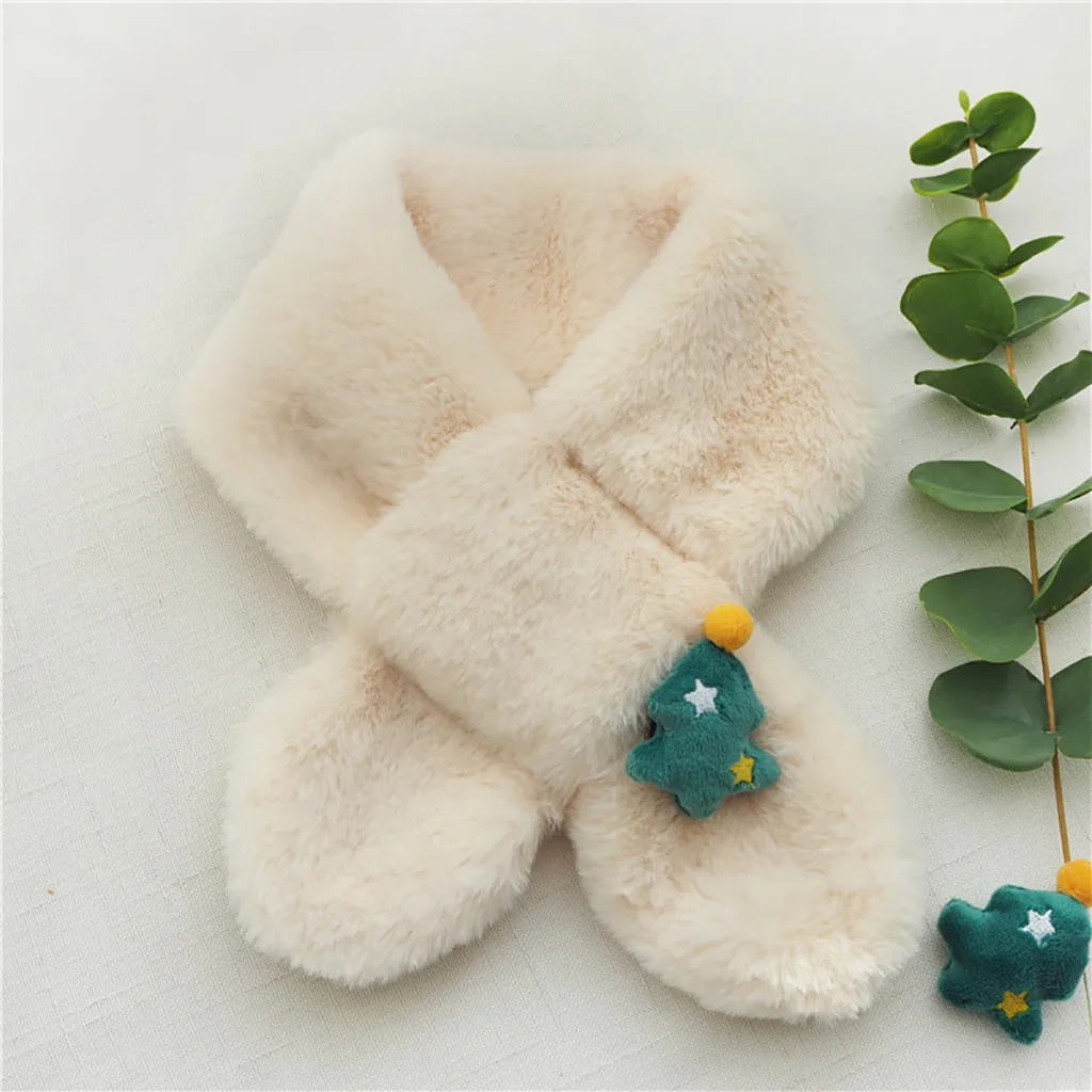 Рождественский теплый шарф серия имитация кроличьей шерсти детский нагрудник