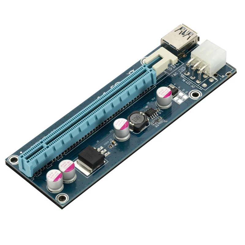 USB 3 0 адаптер VER006S PCI-E 1X до 16X карта расширения PCIe удлинитель SATA на 4-контактный