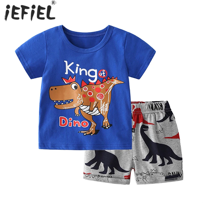 

Infant Baby Boys Girls Summer Clothing Set Sports Suit Children Cartoon Short Sleeve T-shirt+Shorts Toddler Homewear Kid Outfits