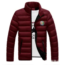 NEW Alfa Romeo Jackets Parka Men Autumn Winter Warm Outwear Brand Slim Mens Coats Casual Windbreaker