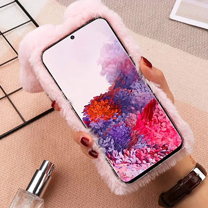 Чехол для Xiaomi POCO M3 M4 Pro 5G X3 чехол с кроличьими ушками пушистым кроликом телефона