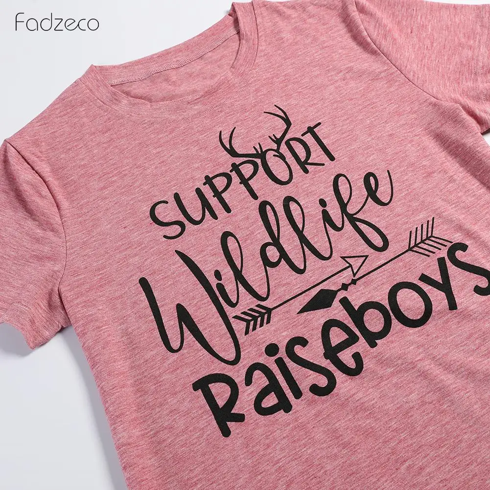 FADZECO Raiseboys футболка с буквенным принтом женская повседневная коротким рукавом