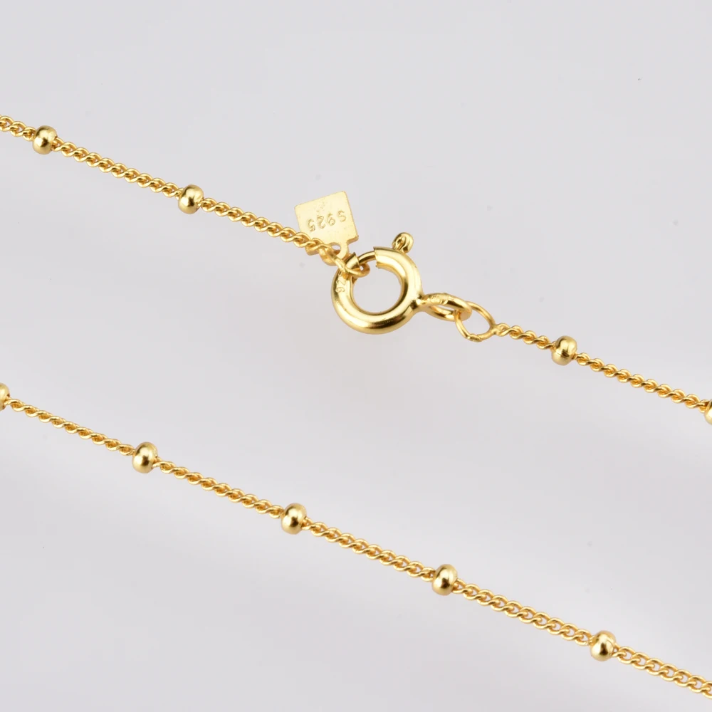 Колье женское из серебра 925 пробы с золотыми бусинами длинная Очаровательная