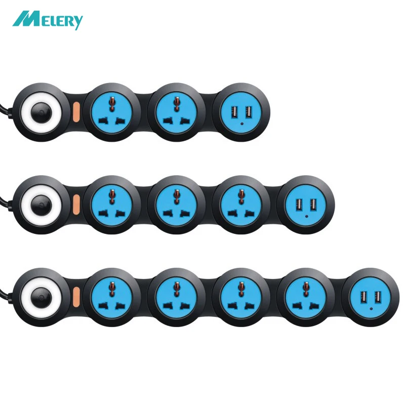 Удлинитель электрический Универсальный с 2/3/4 розетками и USB кабелем длиной 1 8