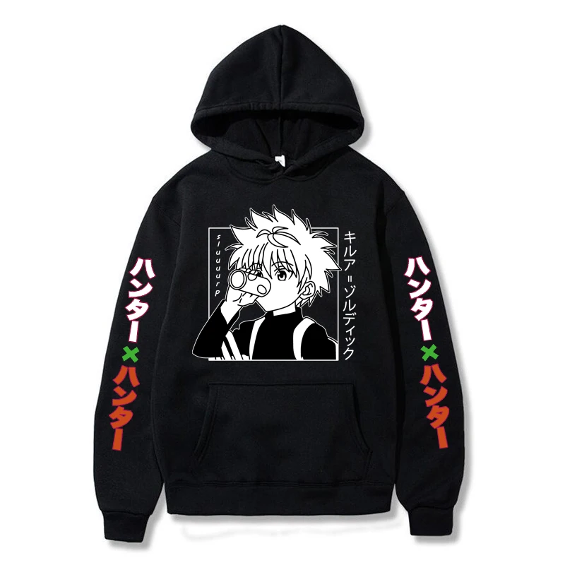 

Streetwear Hoodies Hunter X Hunter Killua Men Zoldyck Devil Eyes Dark Punk Tops Unisex Harajuku Casual Hip hop Men's Sweatshirt