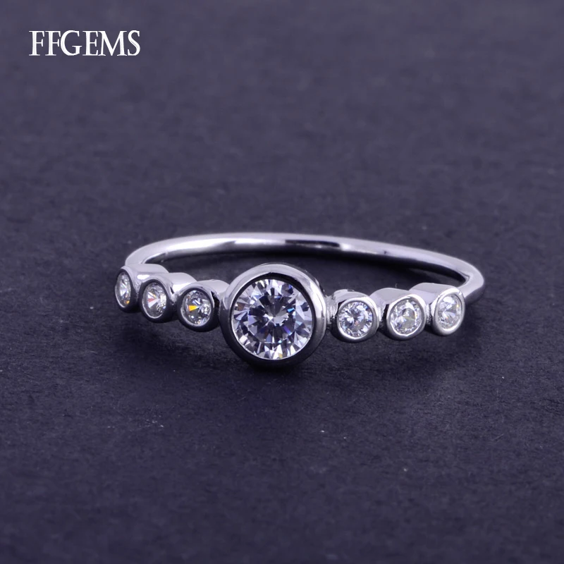 FFGems Настоящее 10 к Золотое кольцо Стерлинговый алмаз 0.7ct EF цвет Si ювелирные