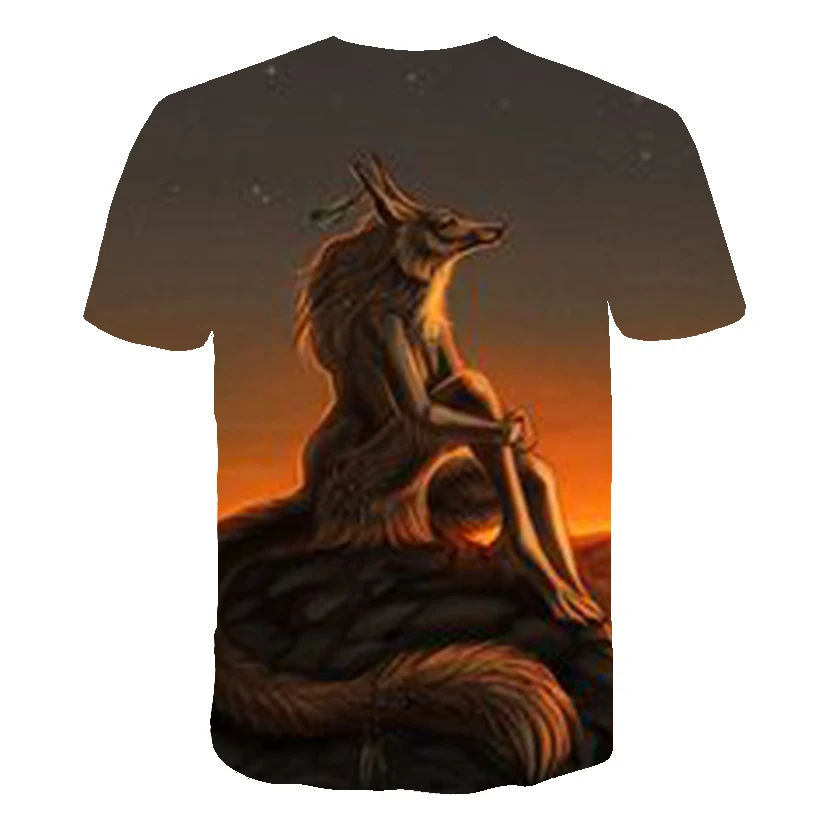 

Male Fashion T-shirt Male 2021 Newest 6XL Wolf 3D Print Animal Cool Funny T-Shirt Men Short Sleeve Summer Tops T Shirt