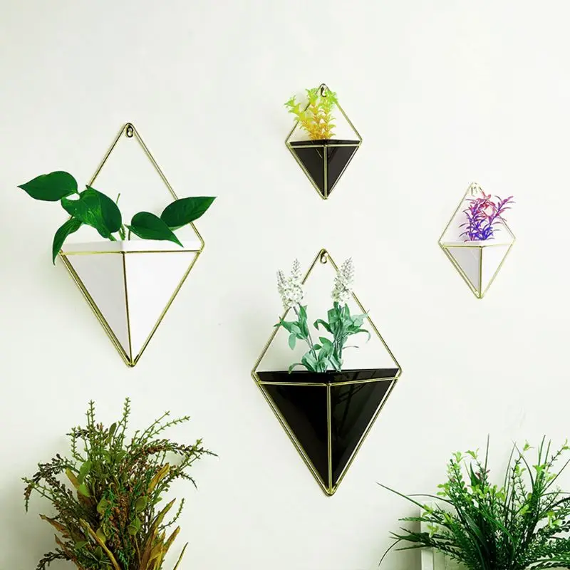 

Geometric Hanging Flower Pots Holder Garden Succulent Plants Hanger Home Wall Decorations Drop shipping
