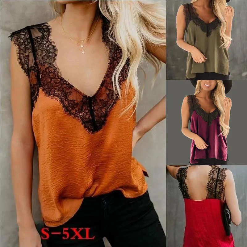 Женский Кружевной укороченный топ на бретельках без рукавов с v образным вырезом