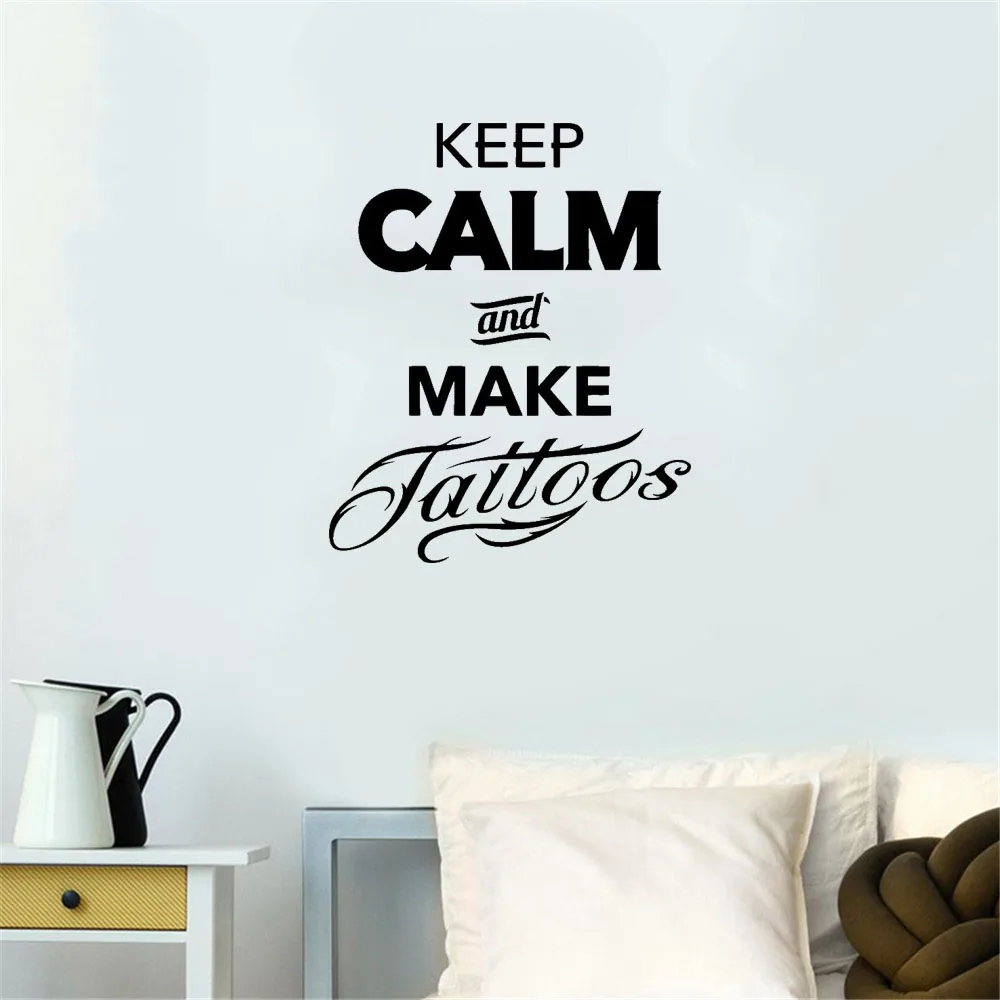 

Keep Calm and Make Tattoos Wall Stickers Quote Wall Decal For Tattoo Studio Vinyl Home Decor Sign Window Poster DW11367